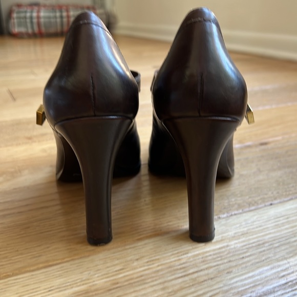 Brown Leather Mary Jane Pumps - Picture 4 of 5